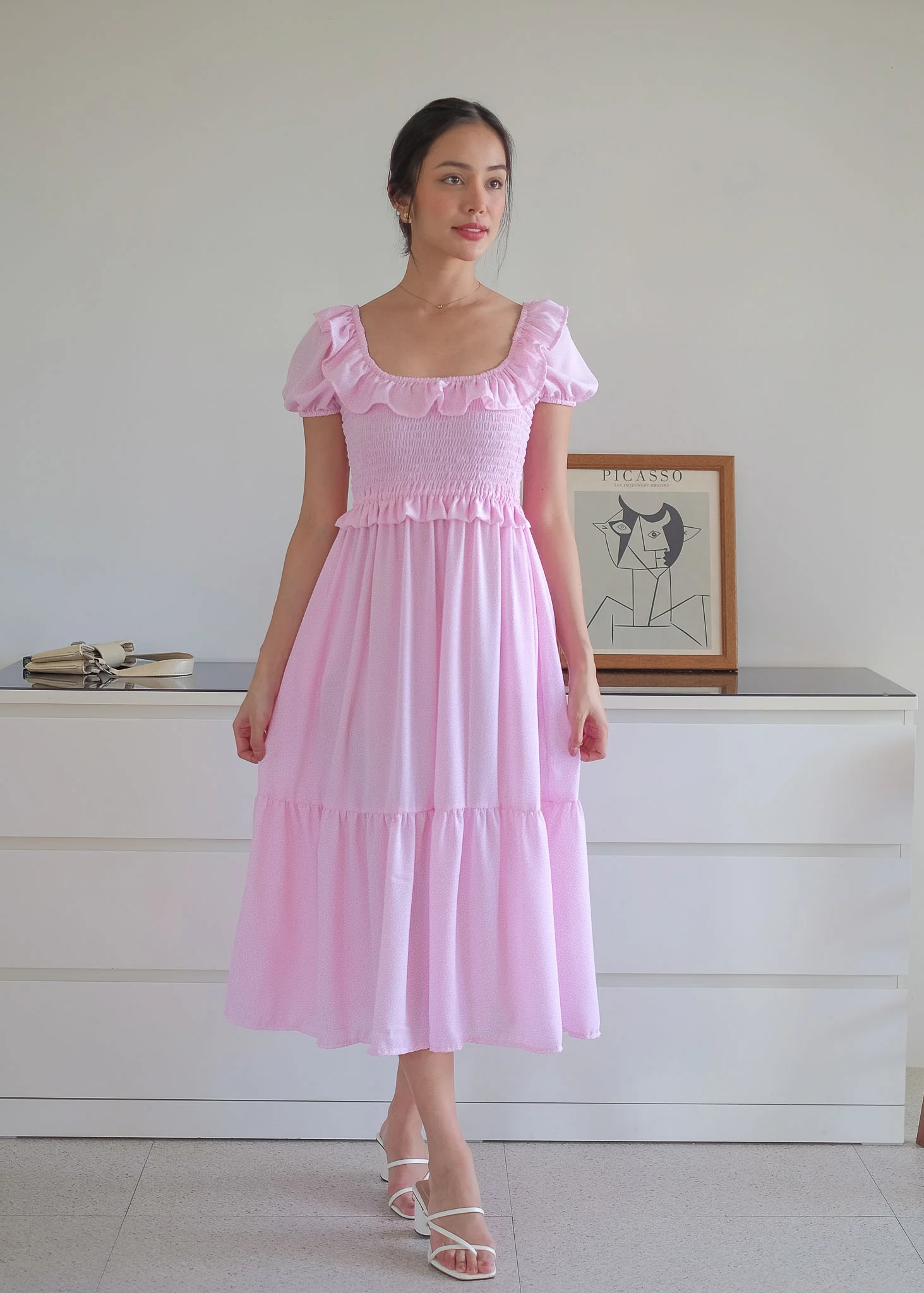 The Patricia Midi Dress – Pastel Pink - Image 3