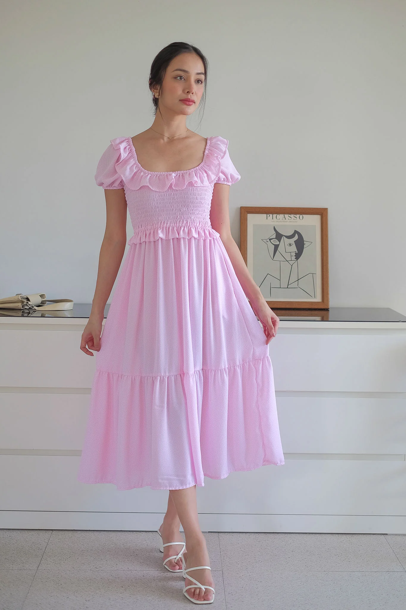 The Patricia Midi Dress – Pastel Pink - Image 4
