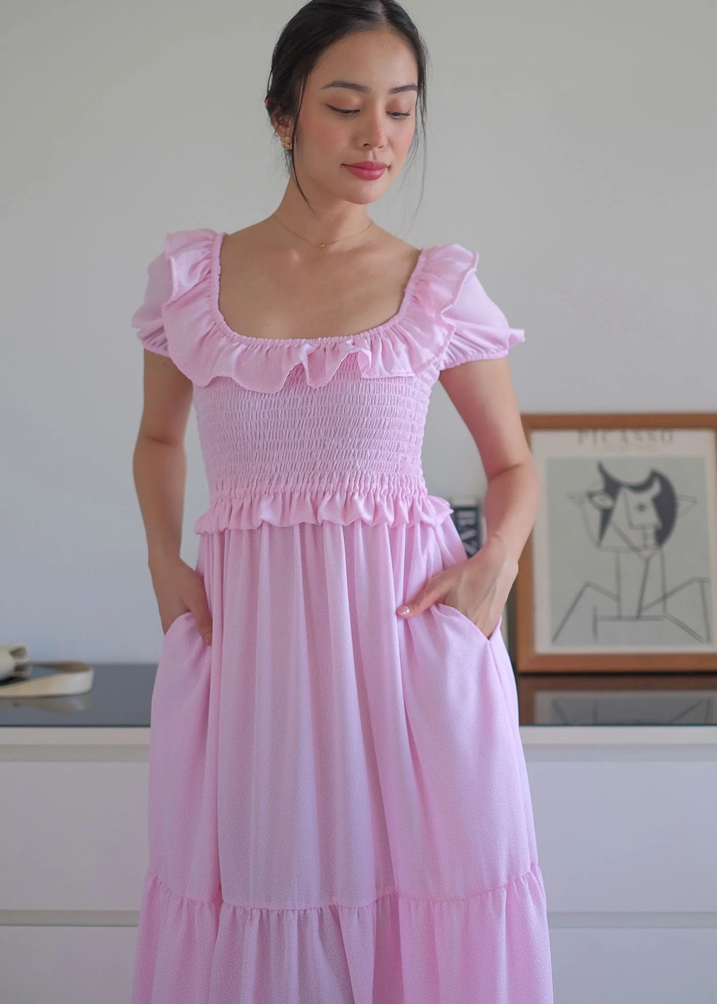 The Patricia Midi Dress – Pastel Pink - Image 5