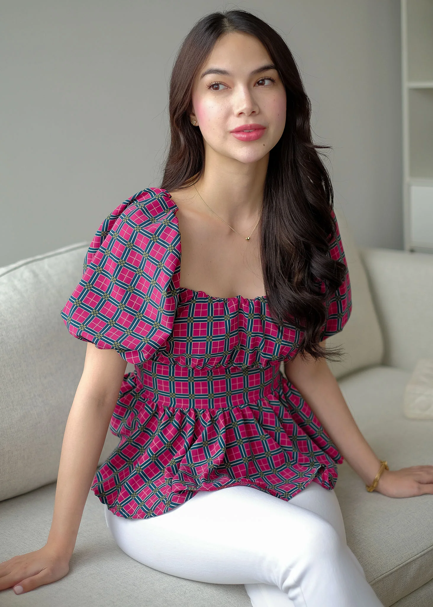 The Rachel Top - retro print